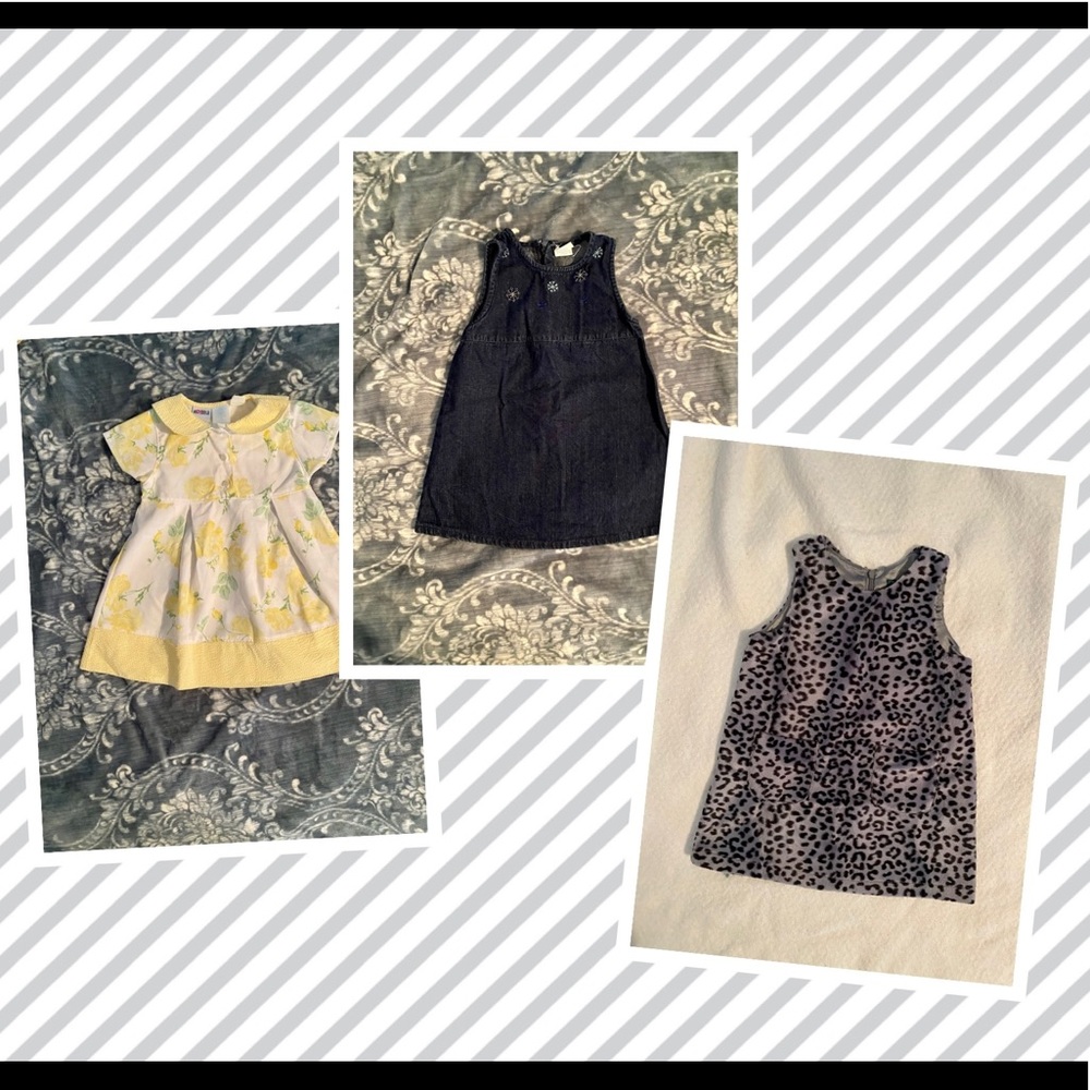 A bundle of three girl dresses size 3T.